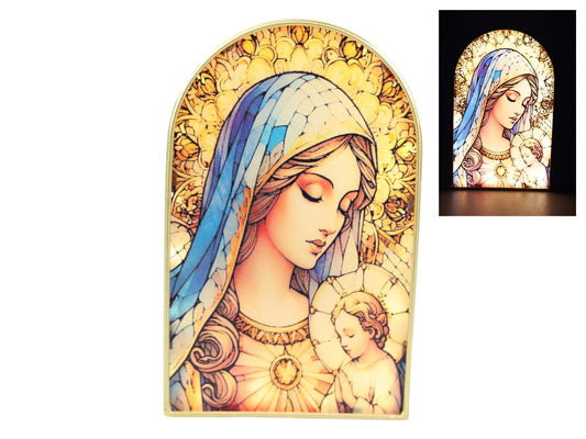 Religious Figure // Mother Mary w/Baby Light // 21cm