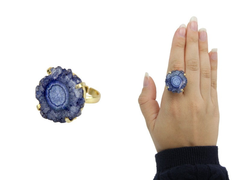 Ring // Blue Geode Adjustable