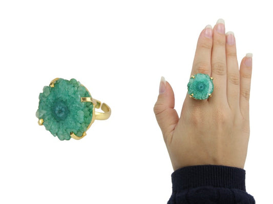 Ring // Green Geode Adjustable
