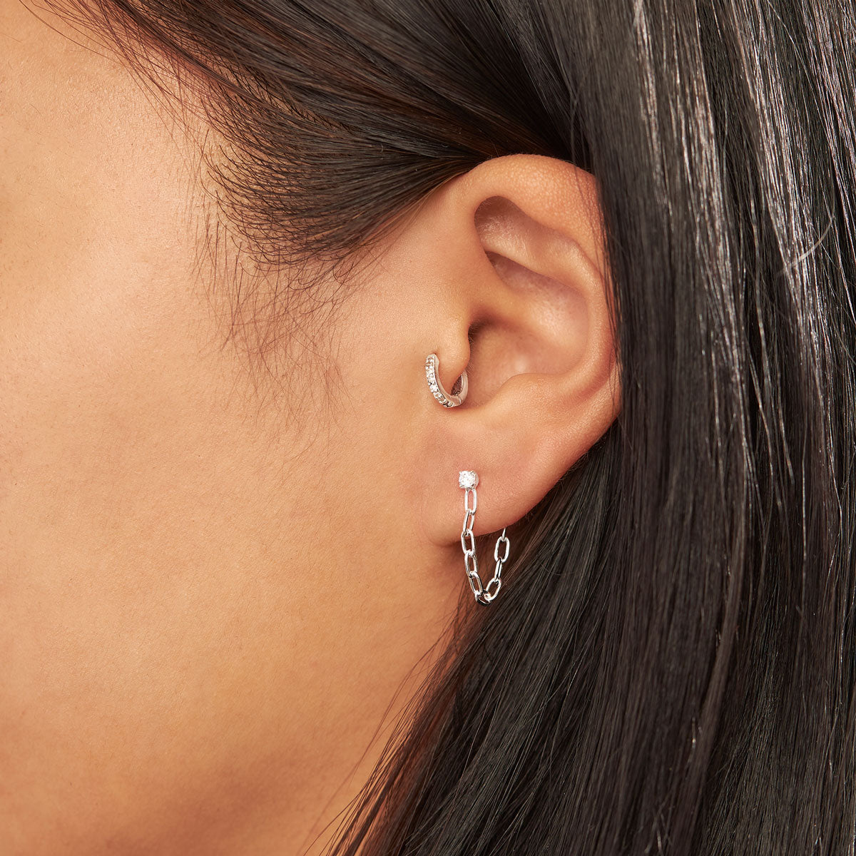 Crystal Chain Studs