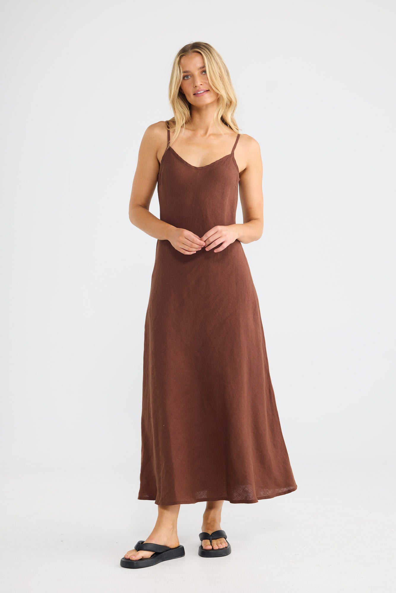 Coco Bias Dress // Chocolate Linen