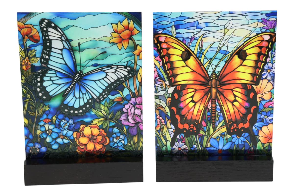 Suncatcher // Table Decor with Butterfly Design // 2 Asstd // 21x14cm