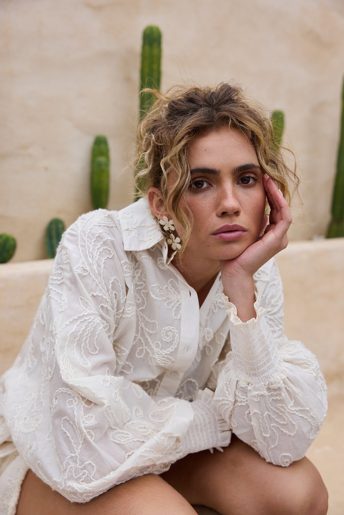 Chantilly Shirt // Natural Embroidery