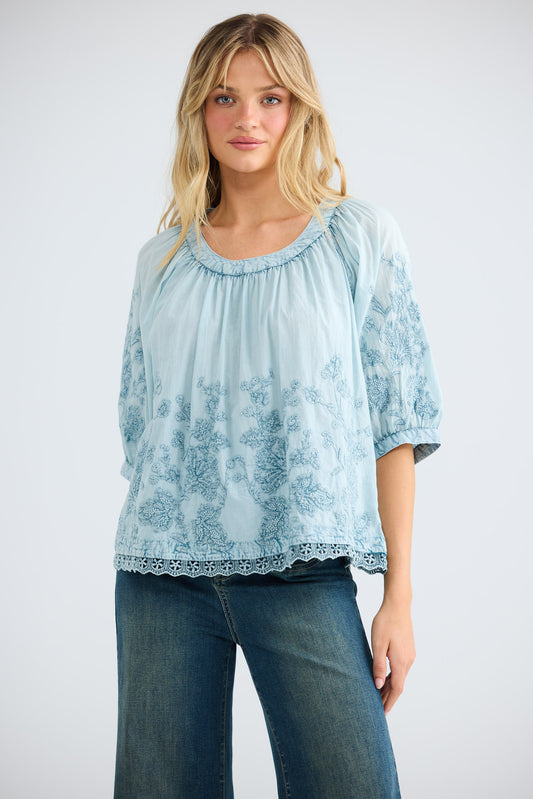 Thistle Top // Powder Blue