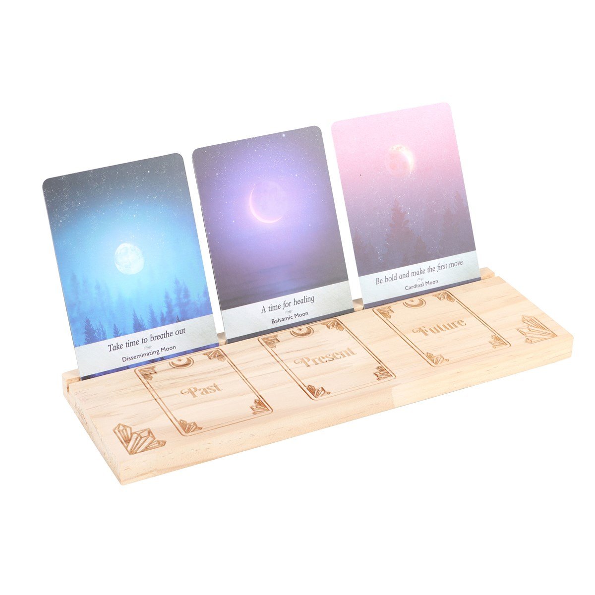 Tarot Card Stand // Natural Past Present Future // Wooden