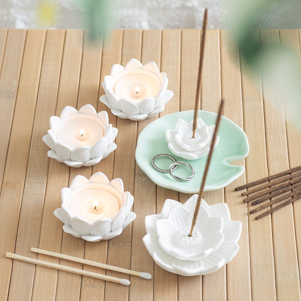 Tealight Holder // White Lotus // Set Of 3