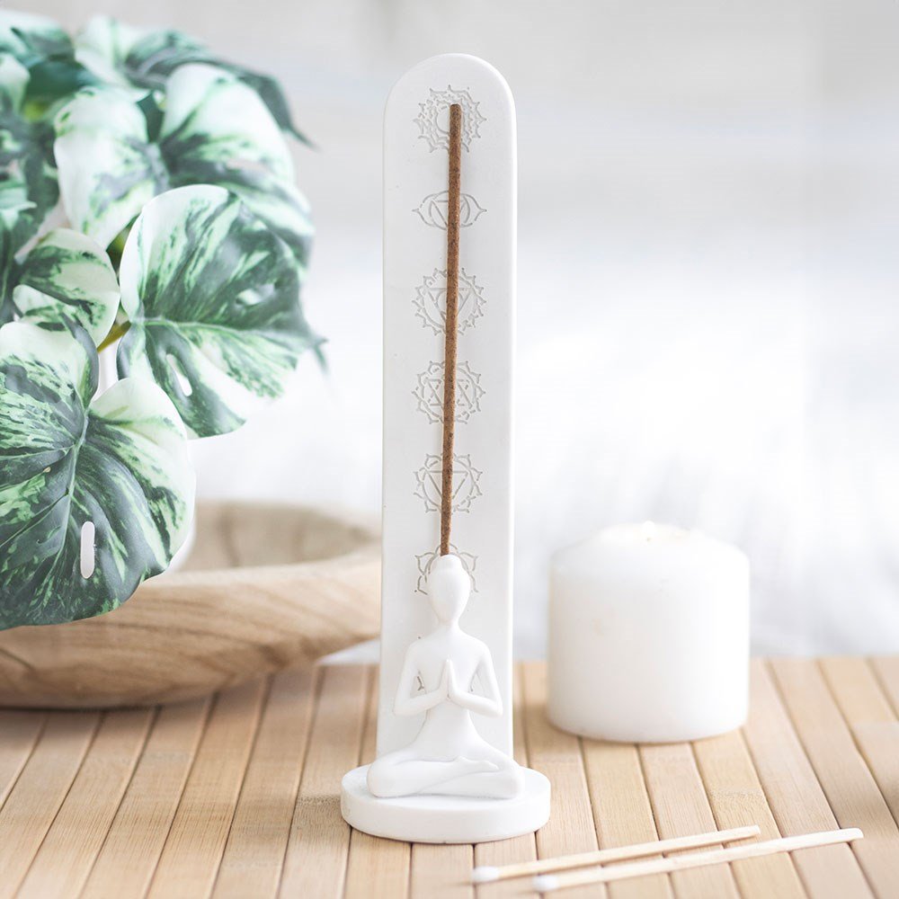 Incense Holder // White Chakra and Yoga Pose