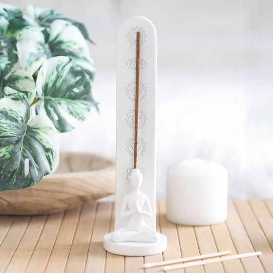 Incense Holder // White Chakra and Yoga Pose