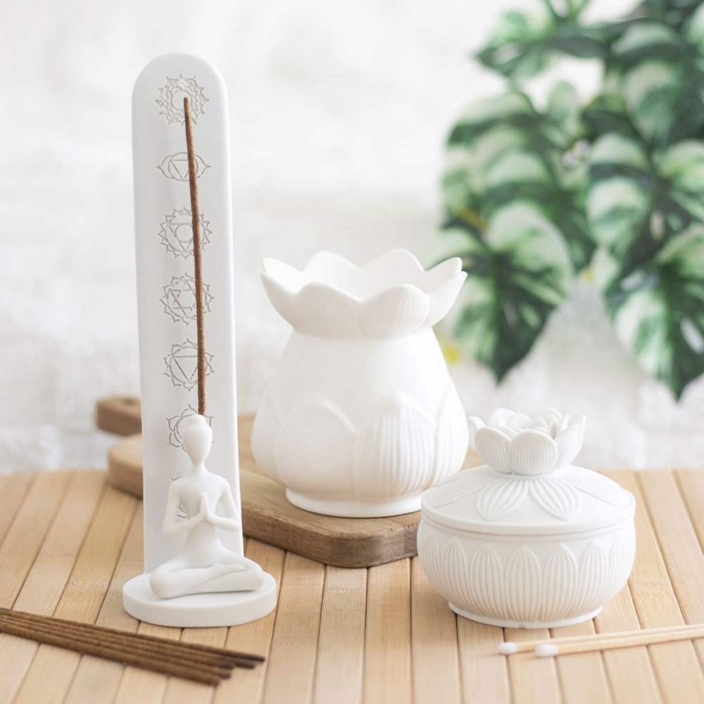 Incense Holder // White Chakra and Yoga Pose
