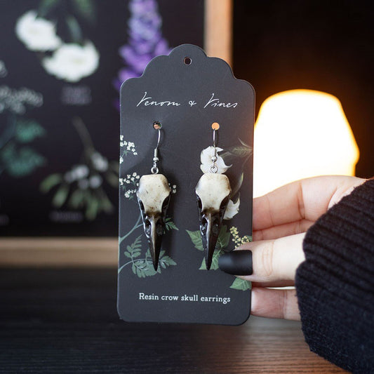 Earrings // Resin Crow Skull
