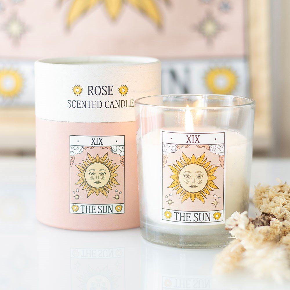 Candle // The Sun Vintage Tarot // Rose