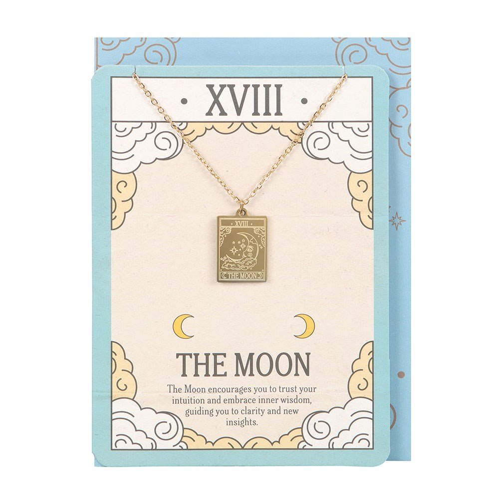 Necklace // The Moon Vintage Tarot w/Greeting Card