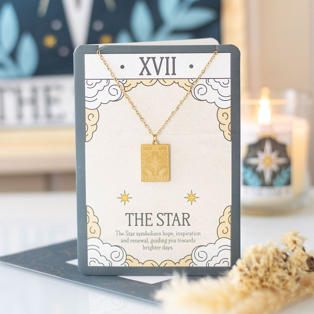 Necklace // The Star Vintage Tarot  w/Greeting Card