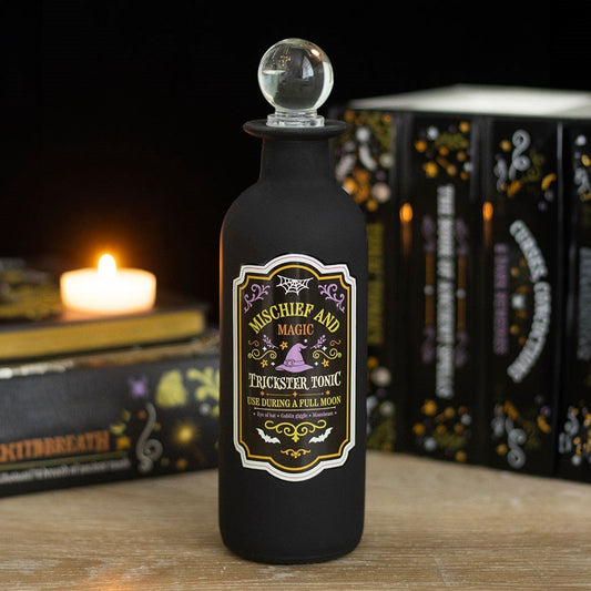 Wicca // Mischief and Magic Decorative Glass Potion Bottle