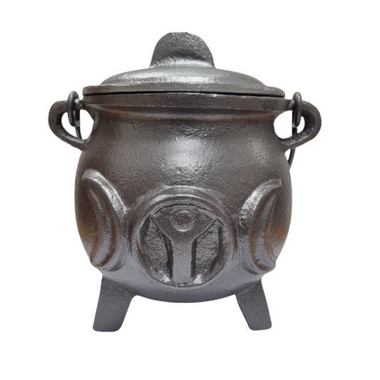 Cauldron // Goddess Moon With Lid // Silver // Medium