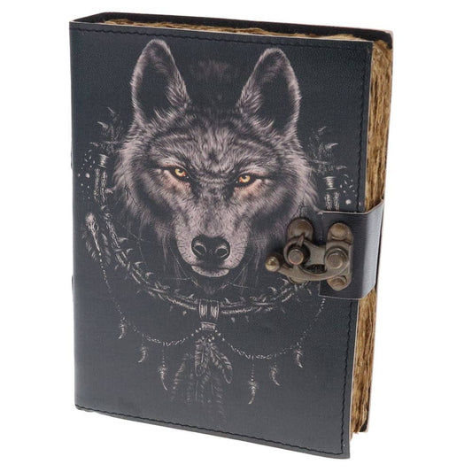 LEATHER JOURNAL - Wolf Print 12cm x 17cm