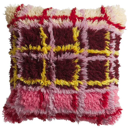 Karina Shag Cushion - Rosewood Feather Insert