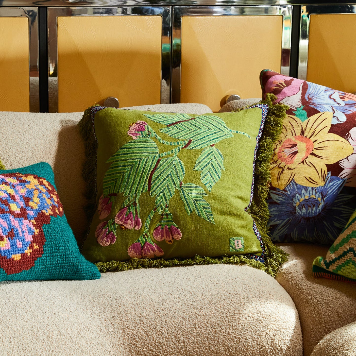 Vivi Appliqu√© Cushion - Juniper Feather Insert