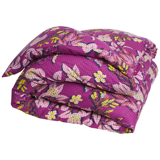 Heidi Linen Quilt Cover - Mulberry