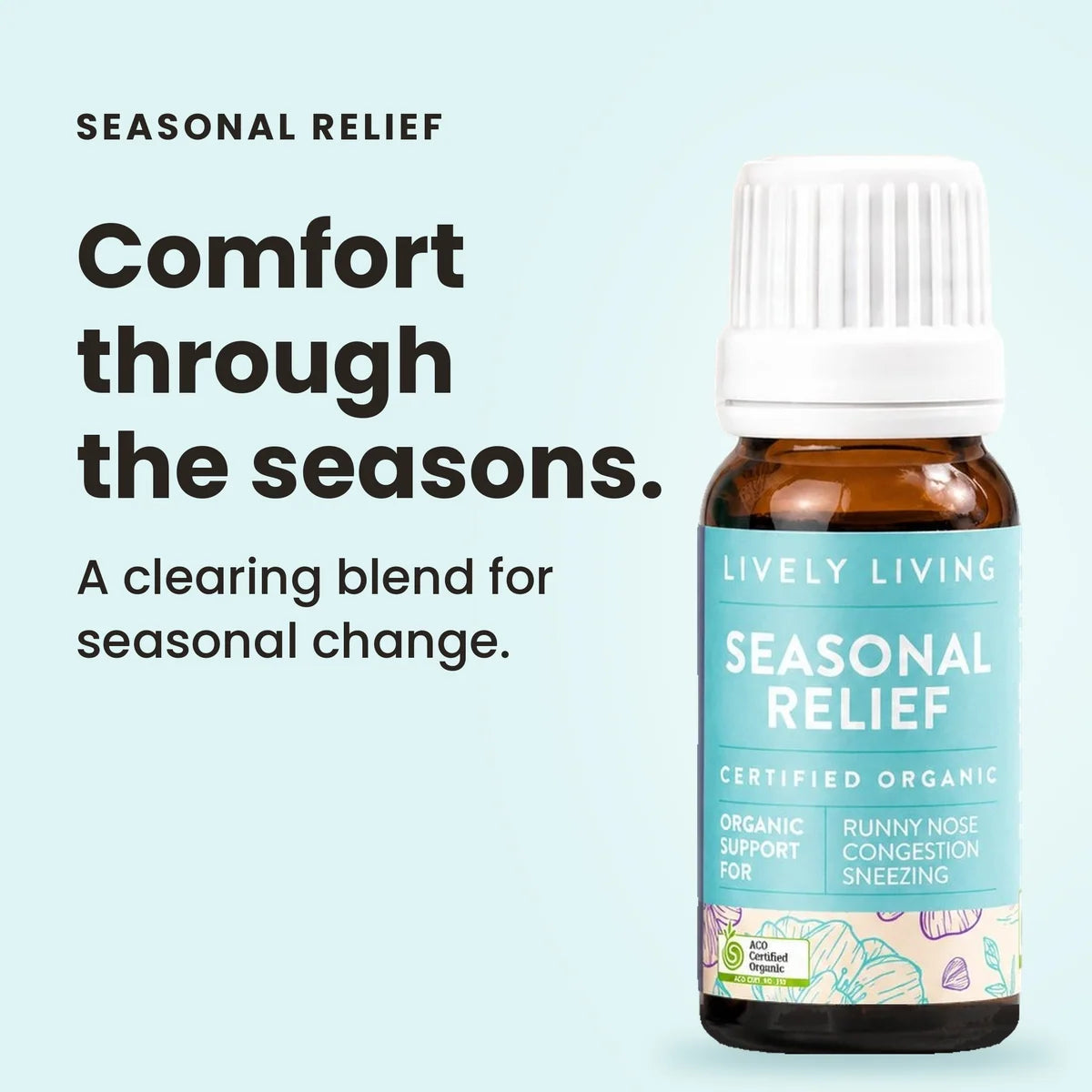 Lively Living // Seasonal Relief ACO Certified Organic Essential Oil // 10ml