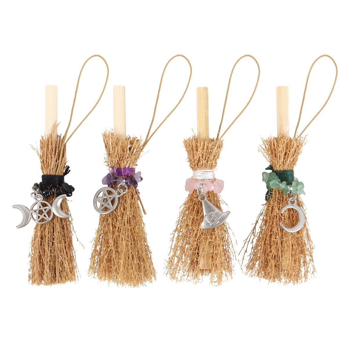 Set Of 36 Lucky Crystal Broomstick Car Charms