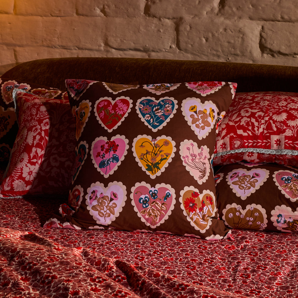 Loretta Cotton Euro Pillowcase Set // Umber