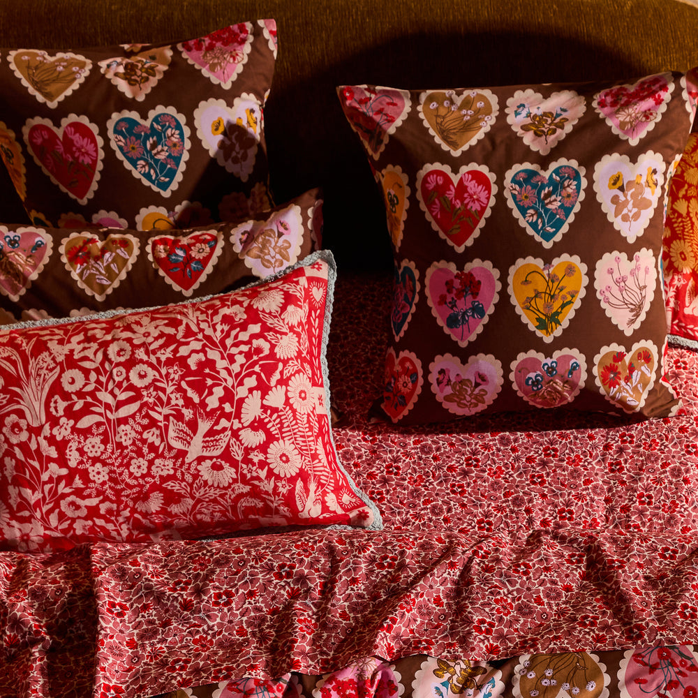 Loretta Cotton Euro Pillowcase Set // Umber