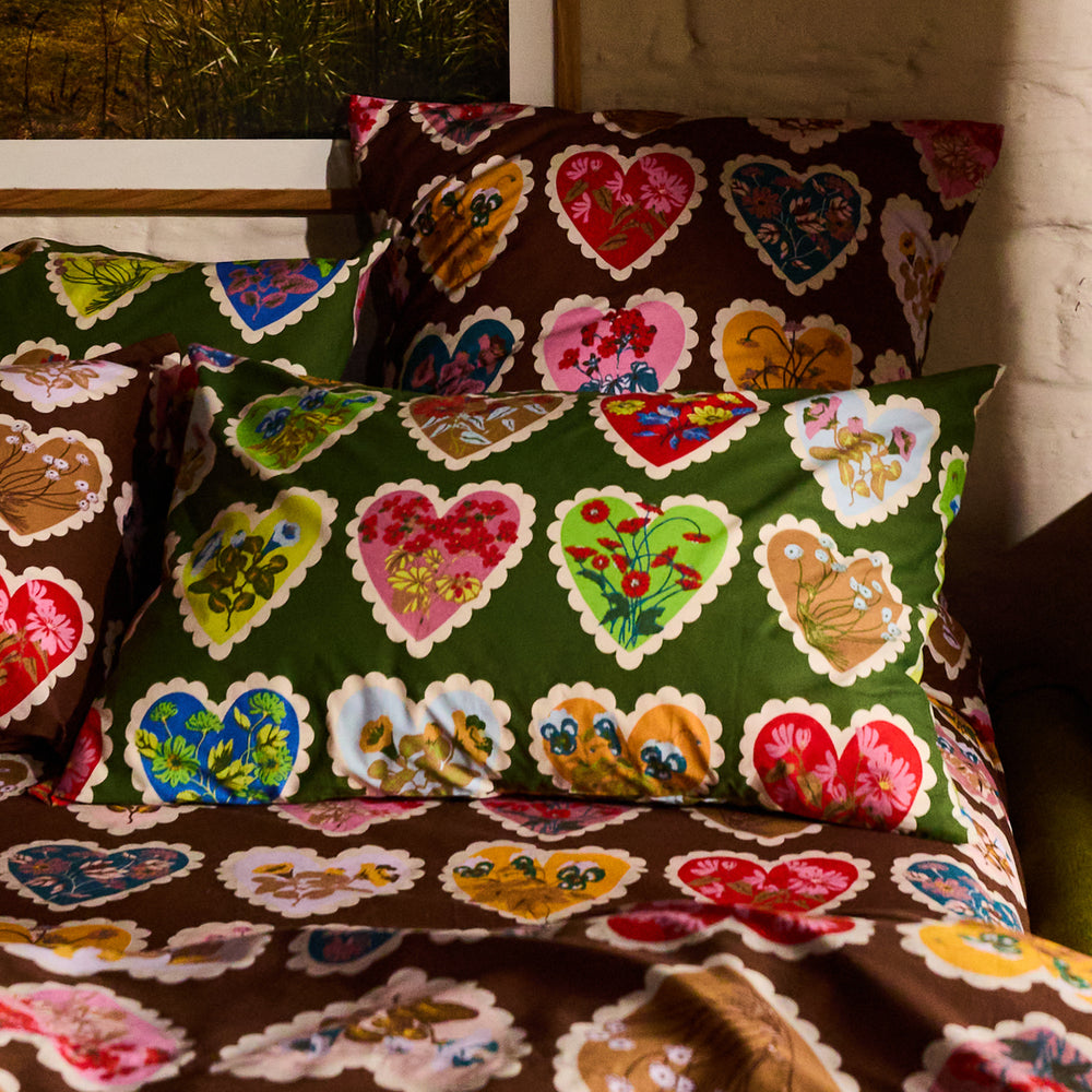Loretta Cotton Pillowcase Set // Hunter Green
