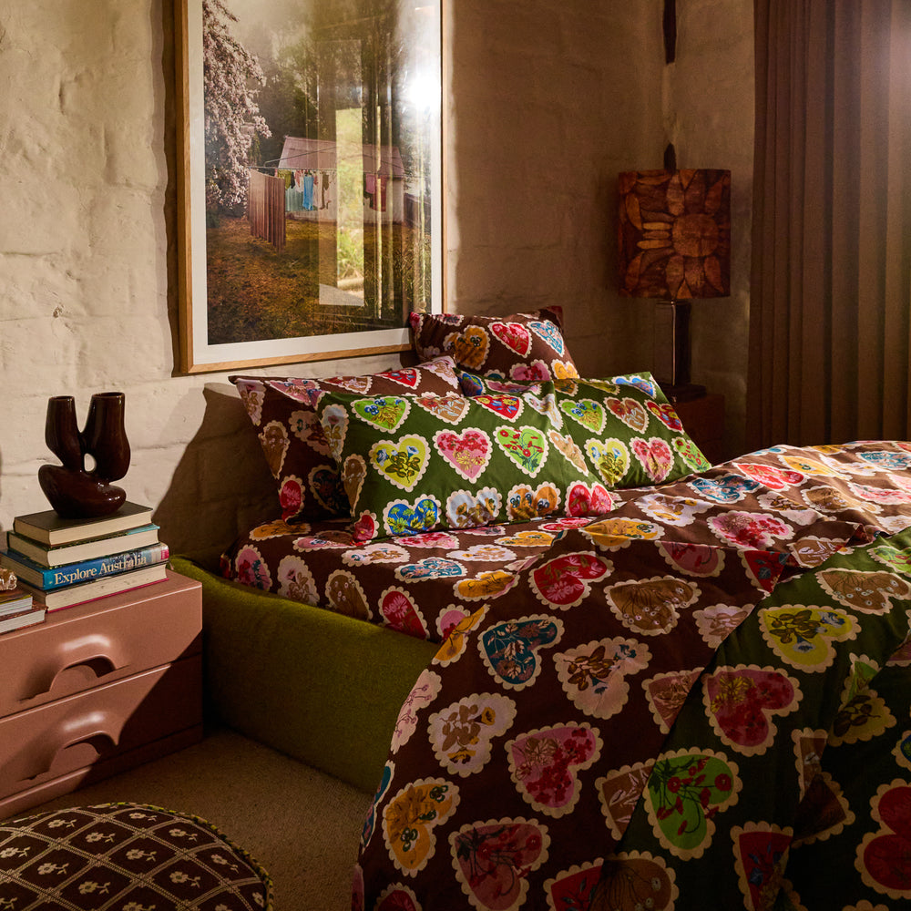 Loretta Cotton Pillowcase Set // Hunter Green