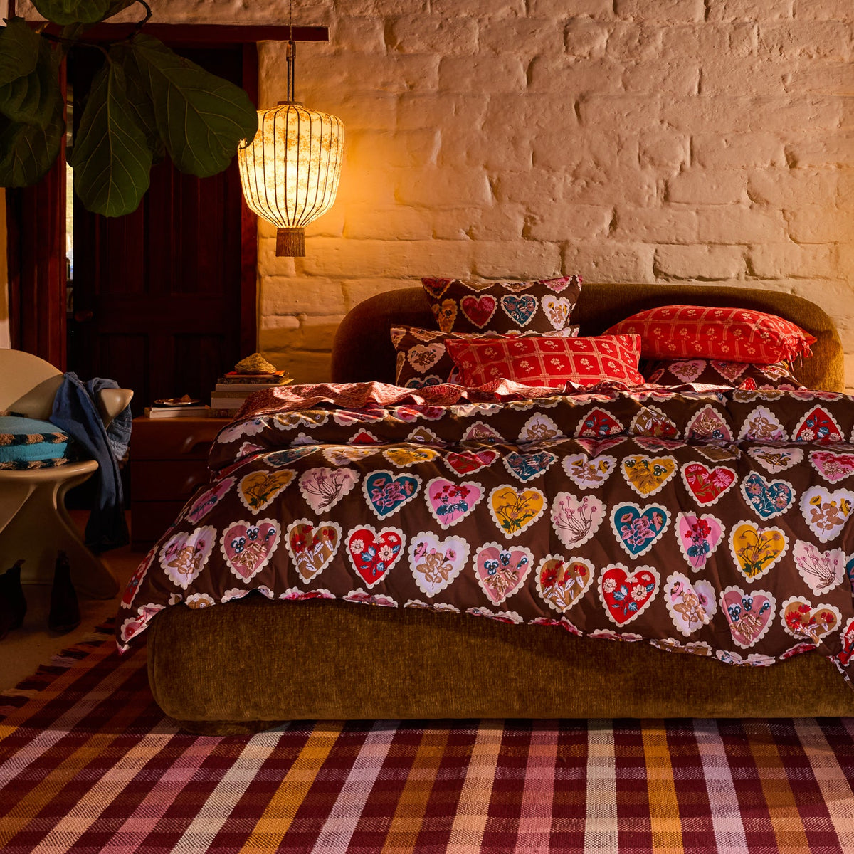 Loretta Cotton Quilt Cover // Umber