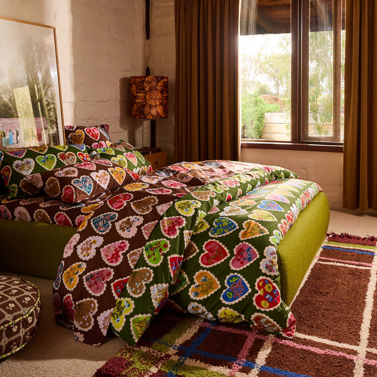 Loretta Cotton Quilt Cover // Hunter Green