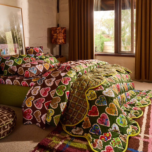 Loretta Cotton Quilt Cover // Hunter Green