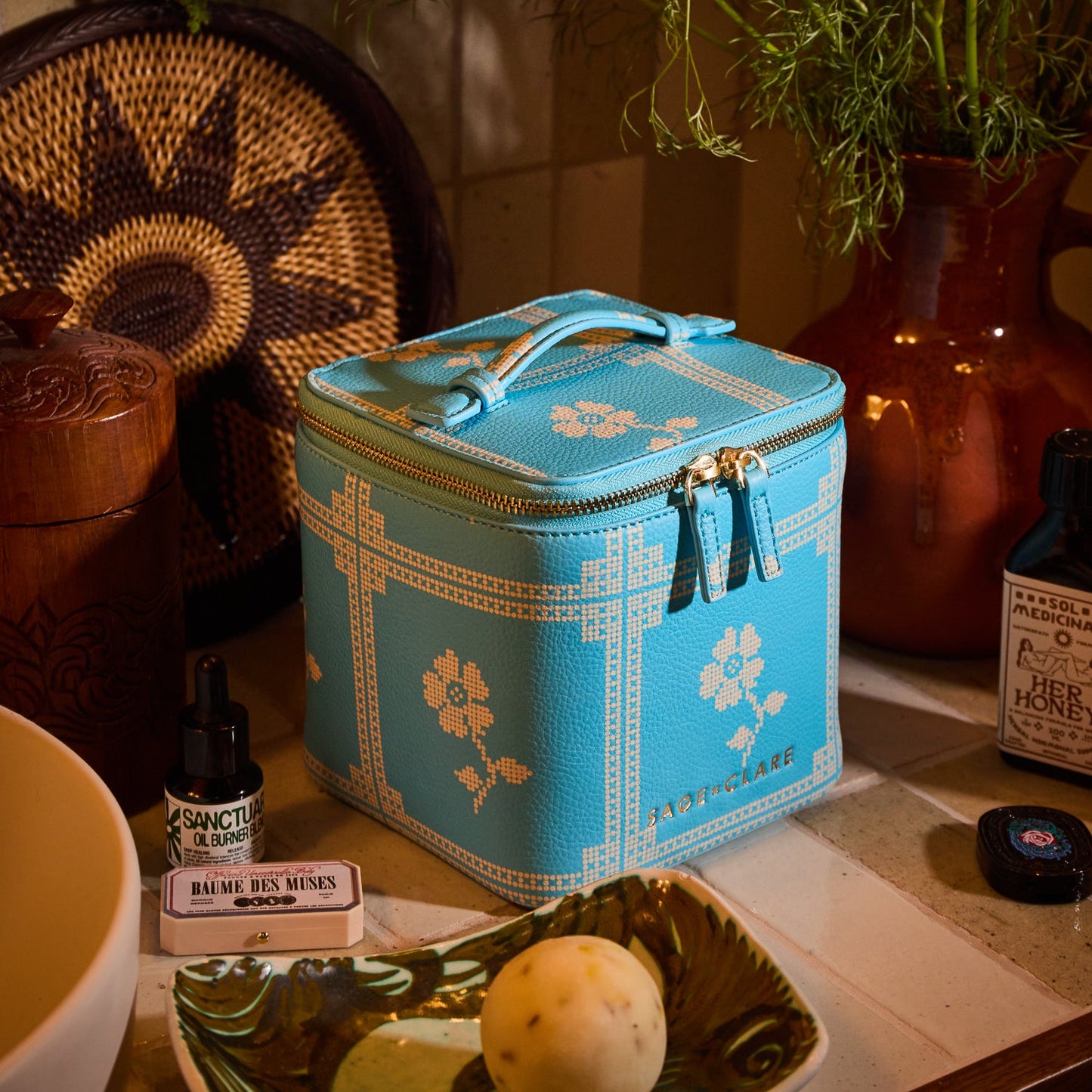 Bonny Small Vanity Case - Turquoise