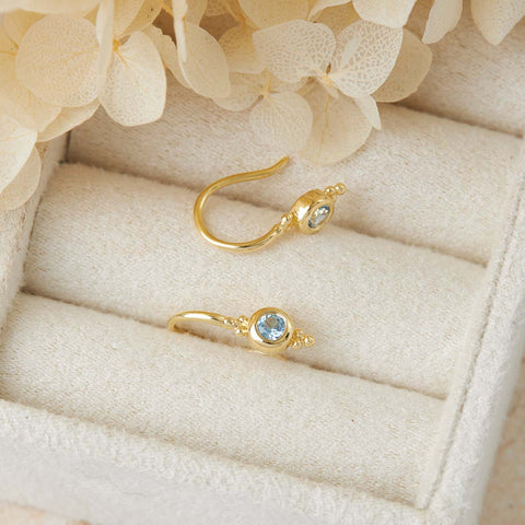 Earrings // Glisten Blue Topaz // Gold