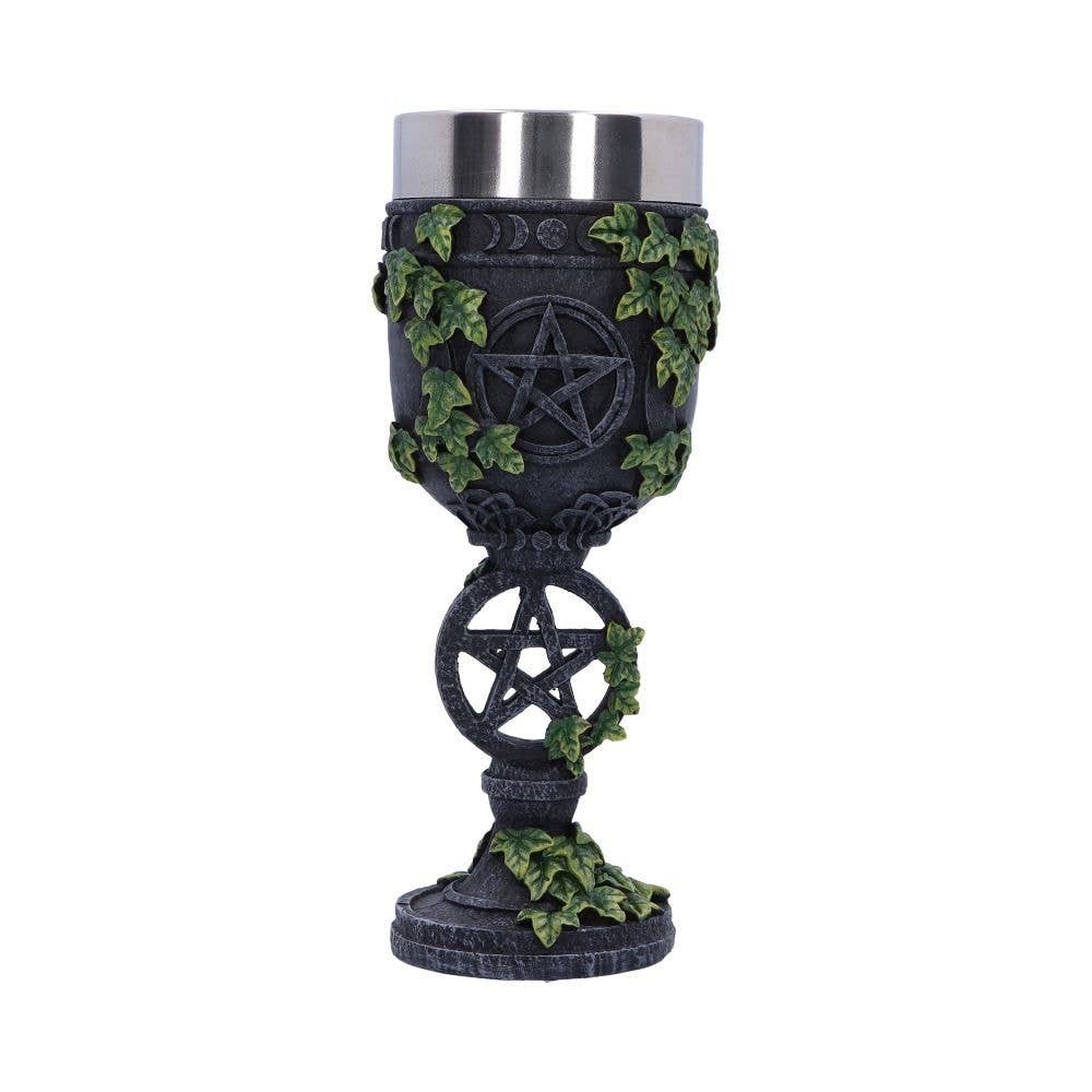 Aged Wiccan Pentagram Goblet 19.5cm