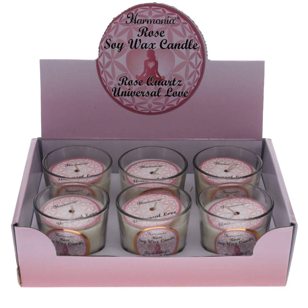 Crystal Votive Soy Candle - Universal Love Rose Quartz Rose