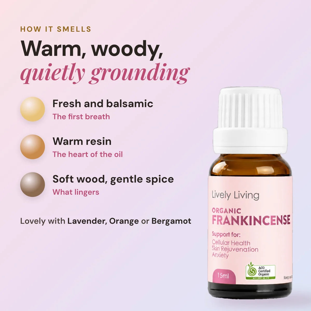Lively Living // Frankincense ACO Certified Organic Essential Oil // 15ml