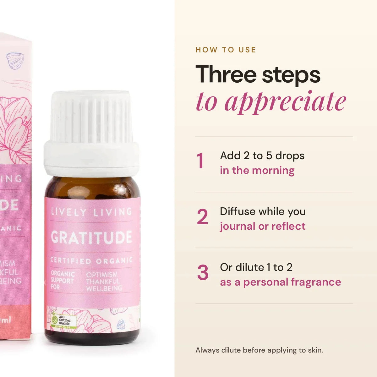 Lively Living // Gratitude ACO Certified Organic Essential Oil // 10ml