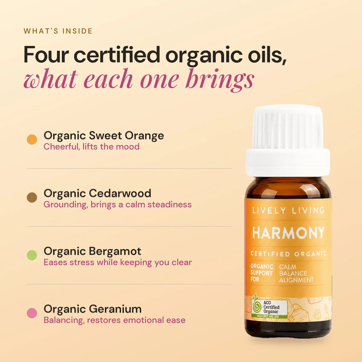 Lively Living // Harmony ACO Certified Organic Essential Oil // 10ml