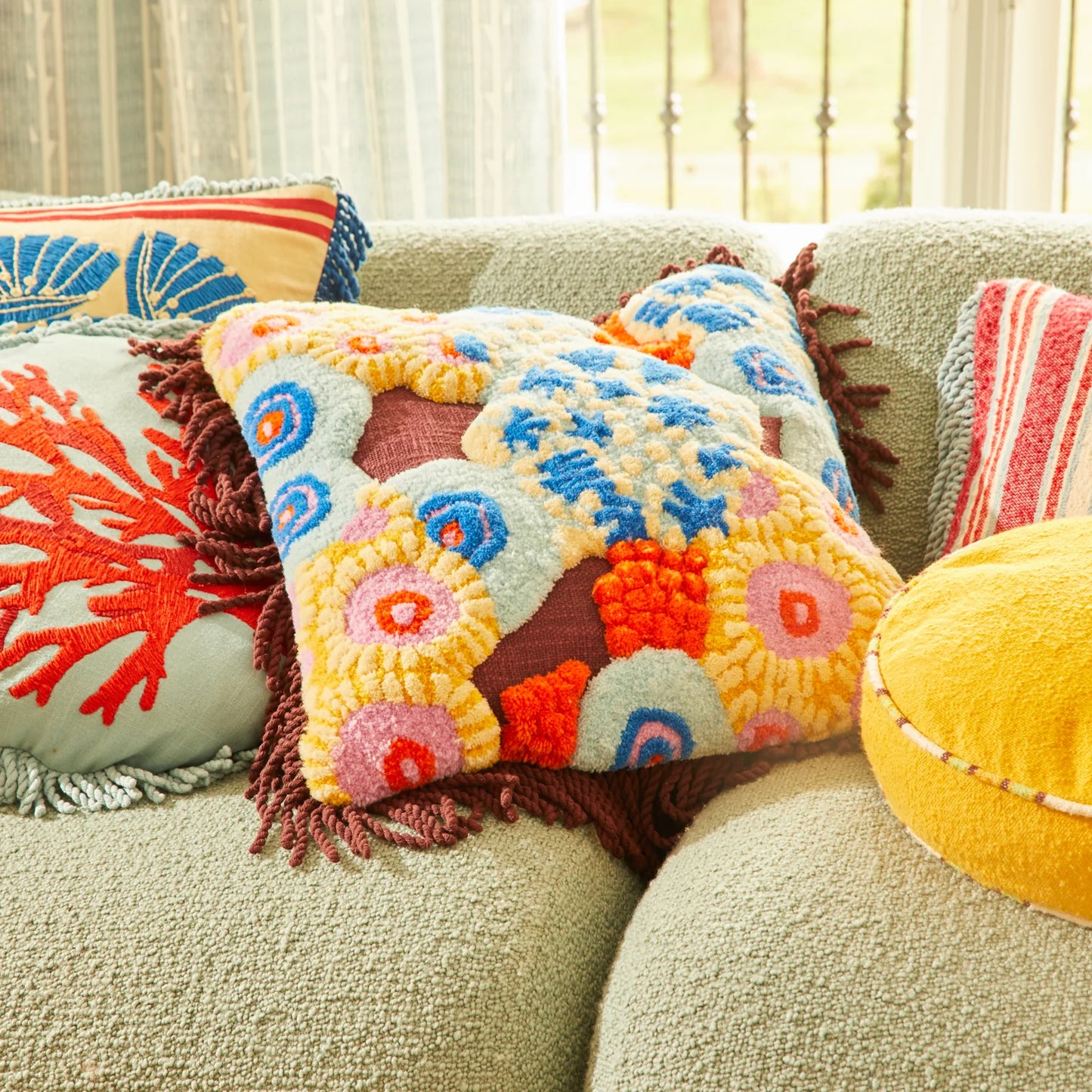 Cora Tufted Cushion // Garnet