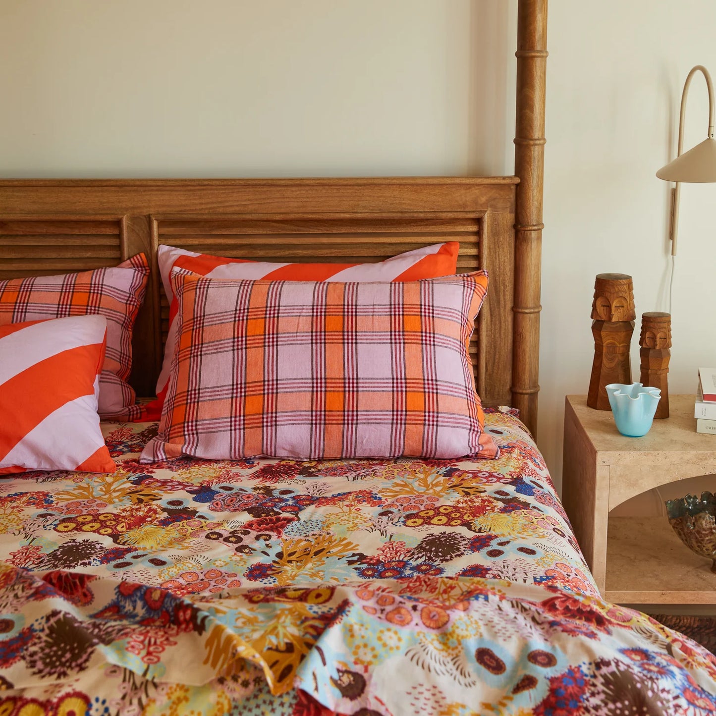Isla Linen Pillowcase Set // Vivid Coral