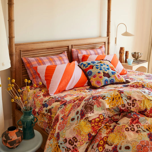 Isla Linen Pillowcase Set // Vivid Coral