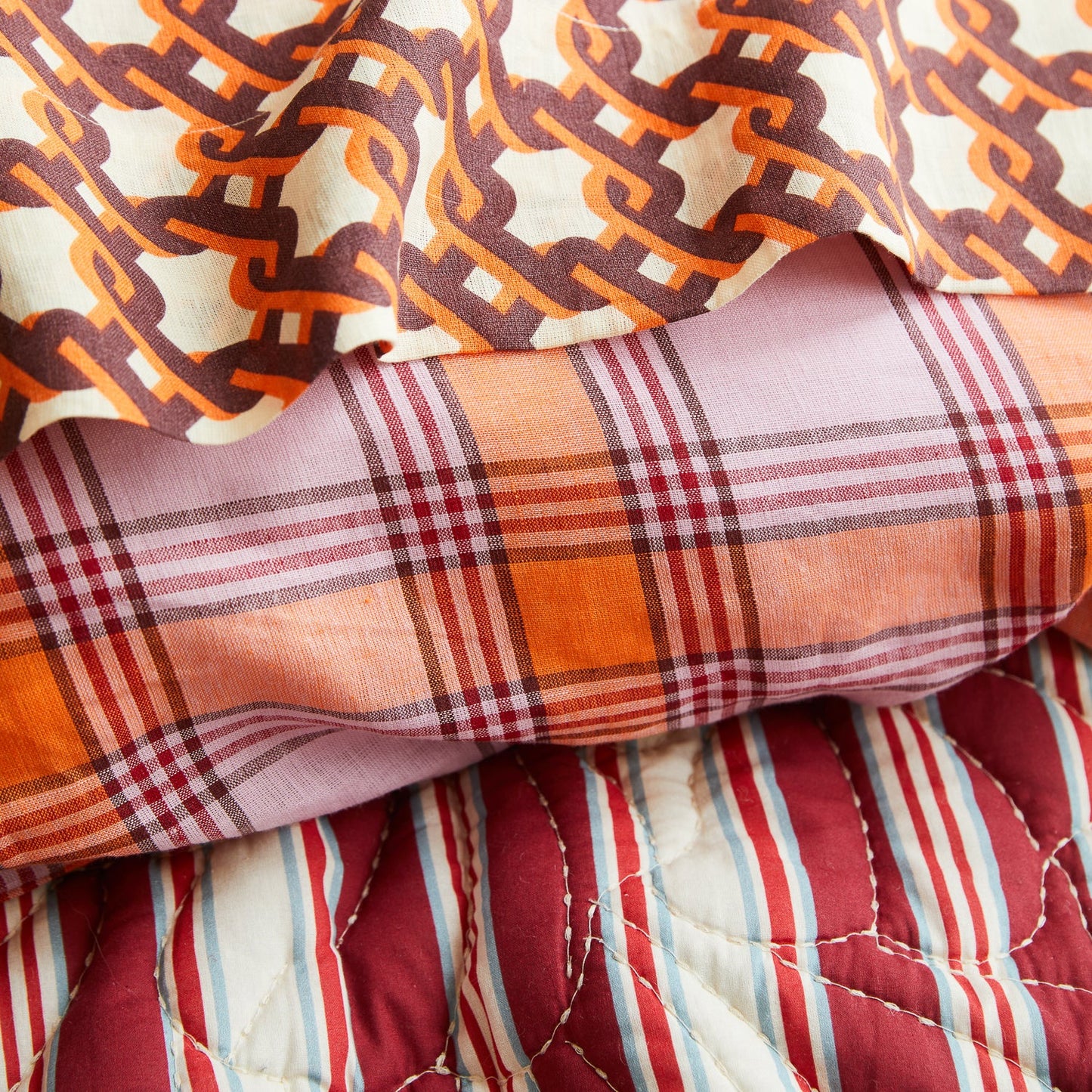 Isla Linen Quilt Cover // Vivid Coral