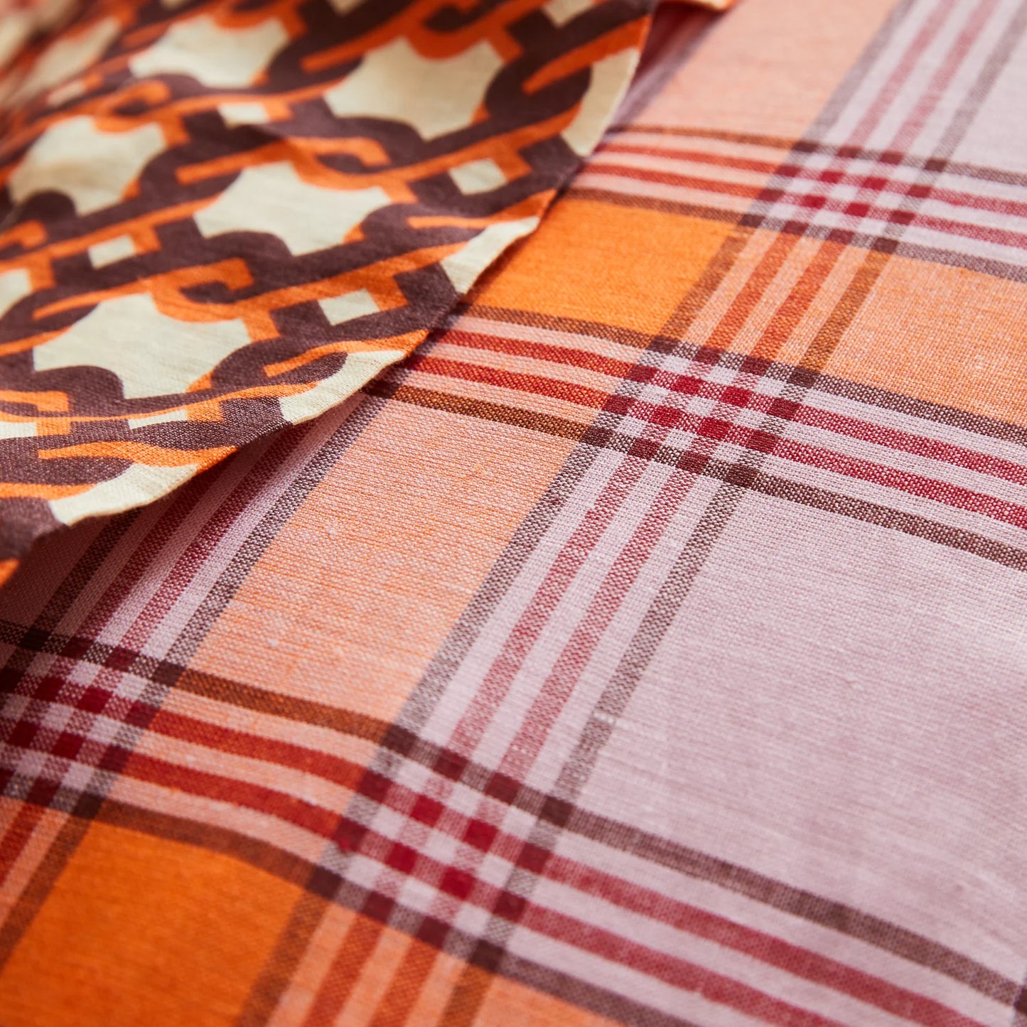 Isla Linen Quilt Cover // Vivid Coral