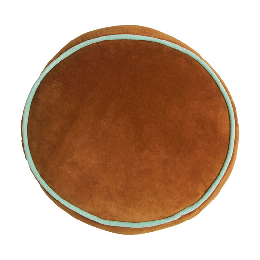 Castilo Round Velvet Cushion - Copper