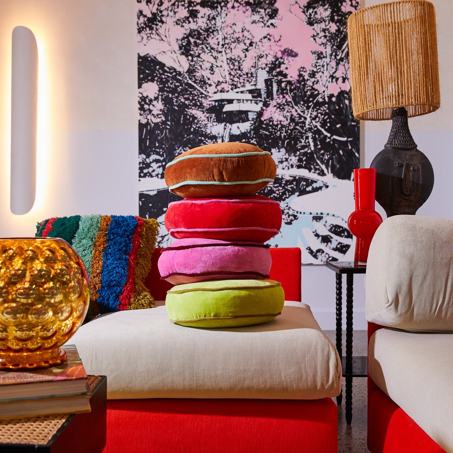 Castilo Round Velvet Cushion - Copper