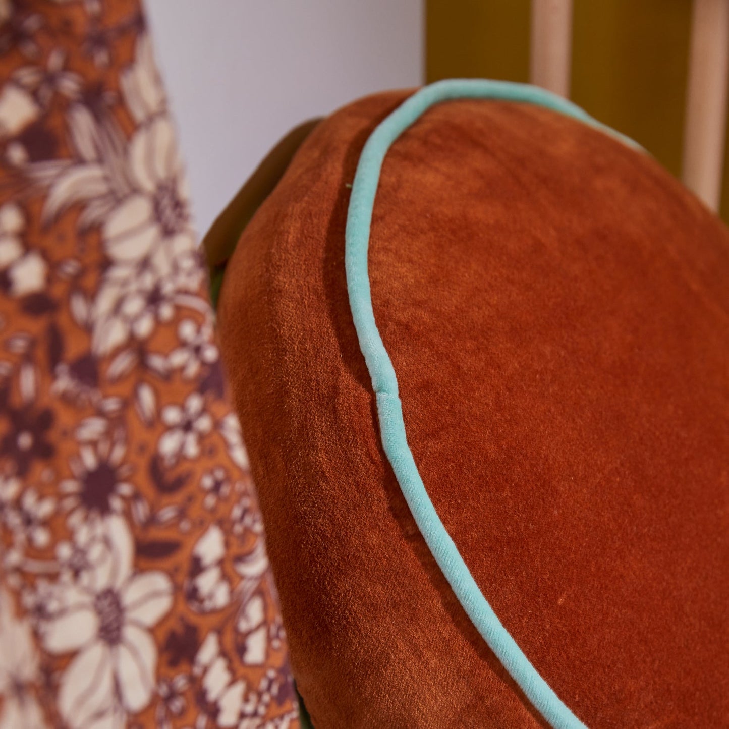 Castilo Round Velvet Cushion - Copper