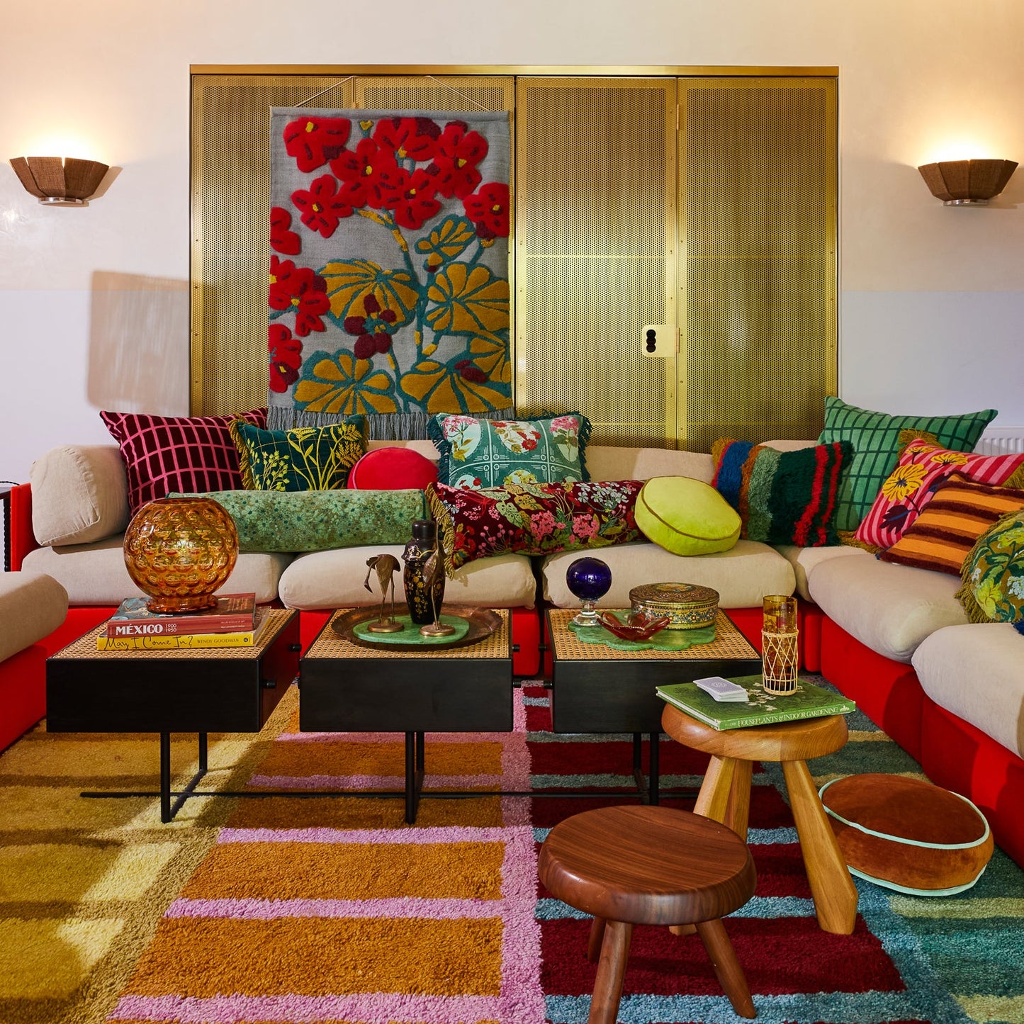Castilo Round Velvet Cushion // Chartreuse