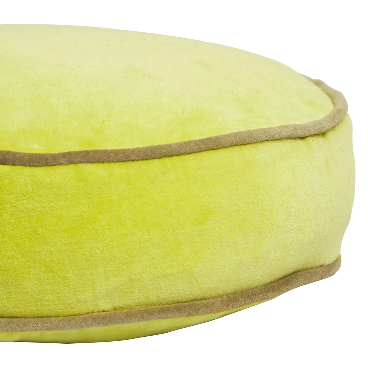 Castilo Round Velvet Cushion // Chartreuse