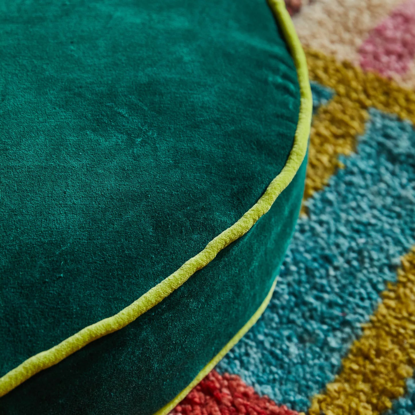 Etienne Velvet Floor Cushion // Forest
